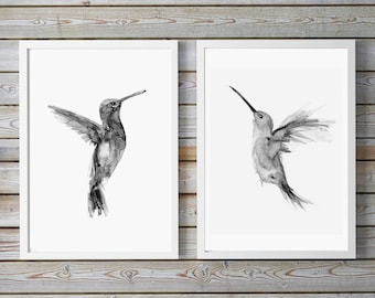 hummingbird drawing etsy