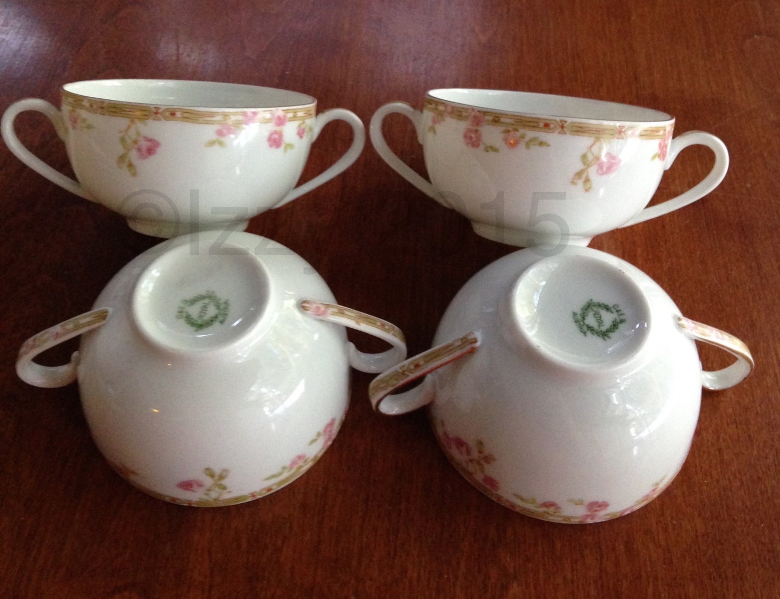 Antique 4 Bouillon or Consommé Cups and 4 Saucers / Royal Etsy