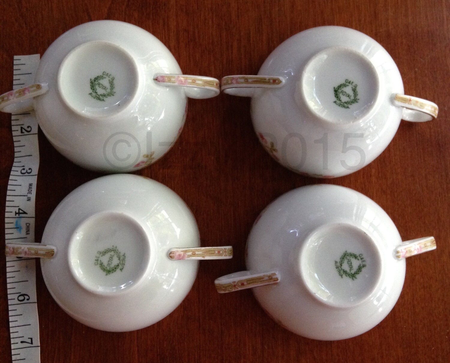 Antique 4 Bouillon or Consommé Cups and 4 Saucers / Royal Etsy