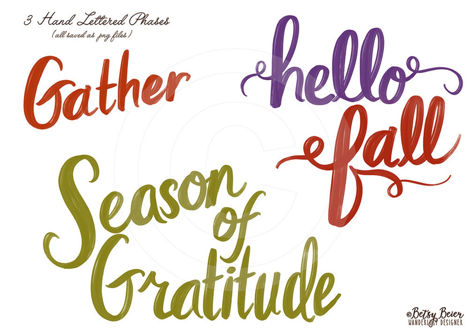 Hello Fall Hand Painted Stock Illustrations, Clip Art, Digital Download ...