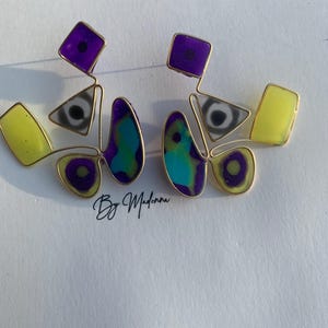 Geometrische Ohrringe - Handgemachte Moderne Kunst Schmuck