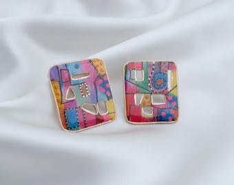 Color burst Statements Earringss