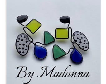 Bold Geometric Statement Earrings – Handmade Modern Art Jewelry
