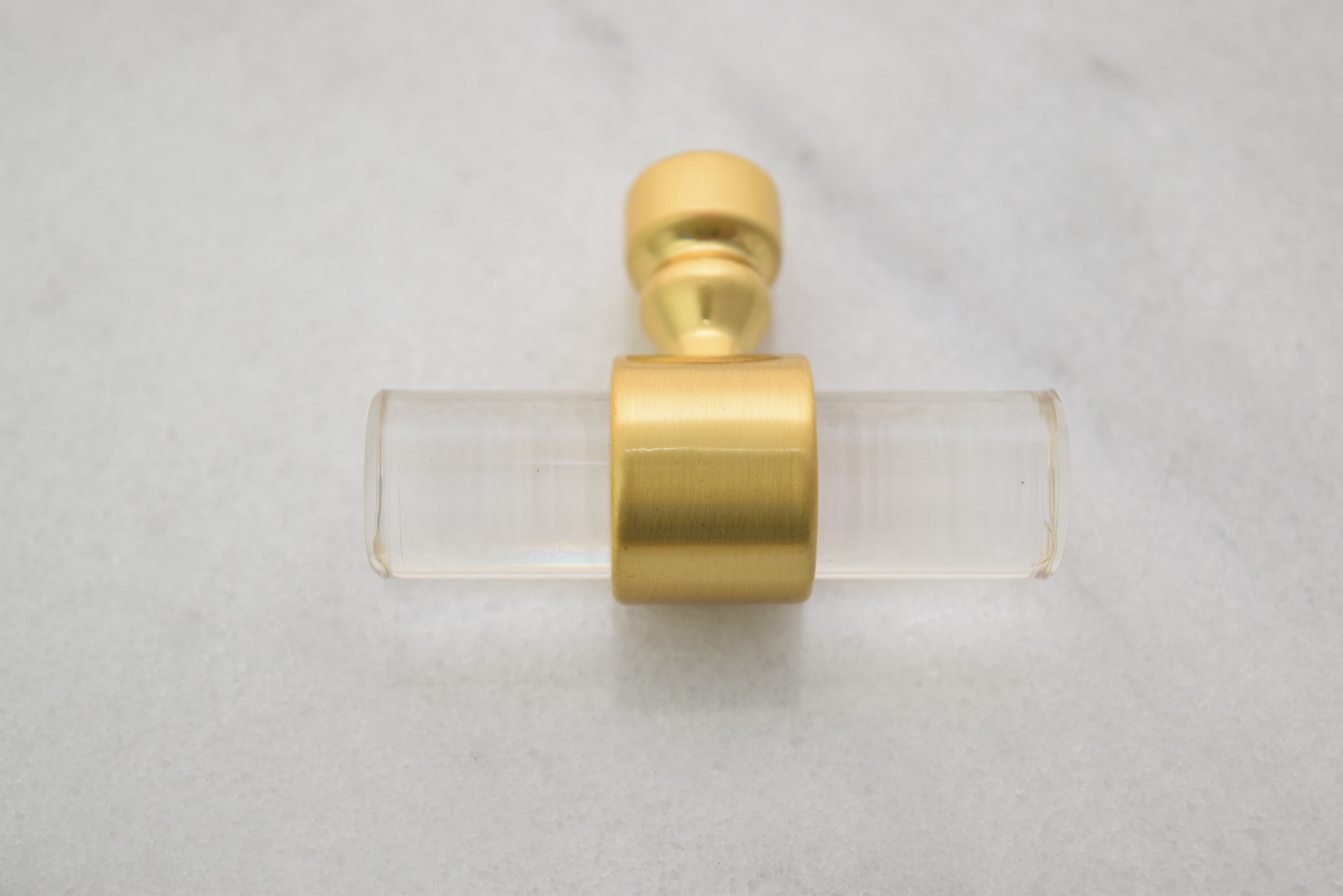 Lucite and Brushed Gold Drawer Pull Adjustable Drawer Knob Etsy