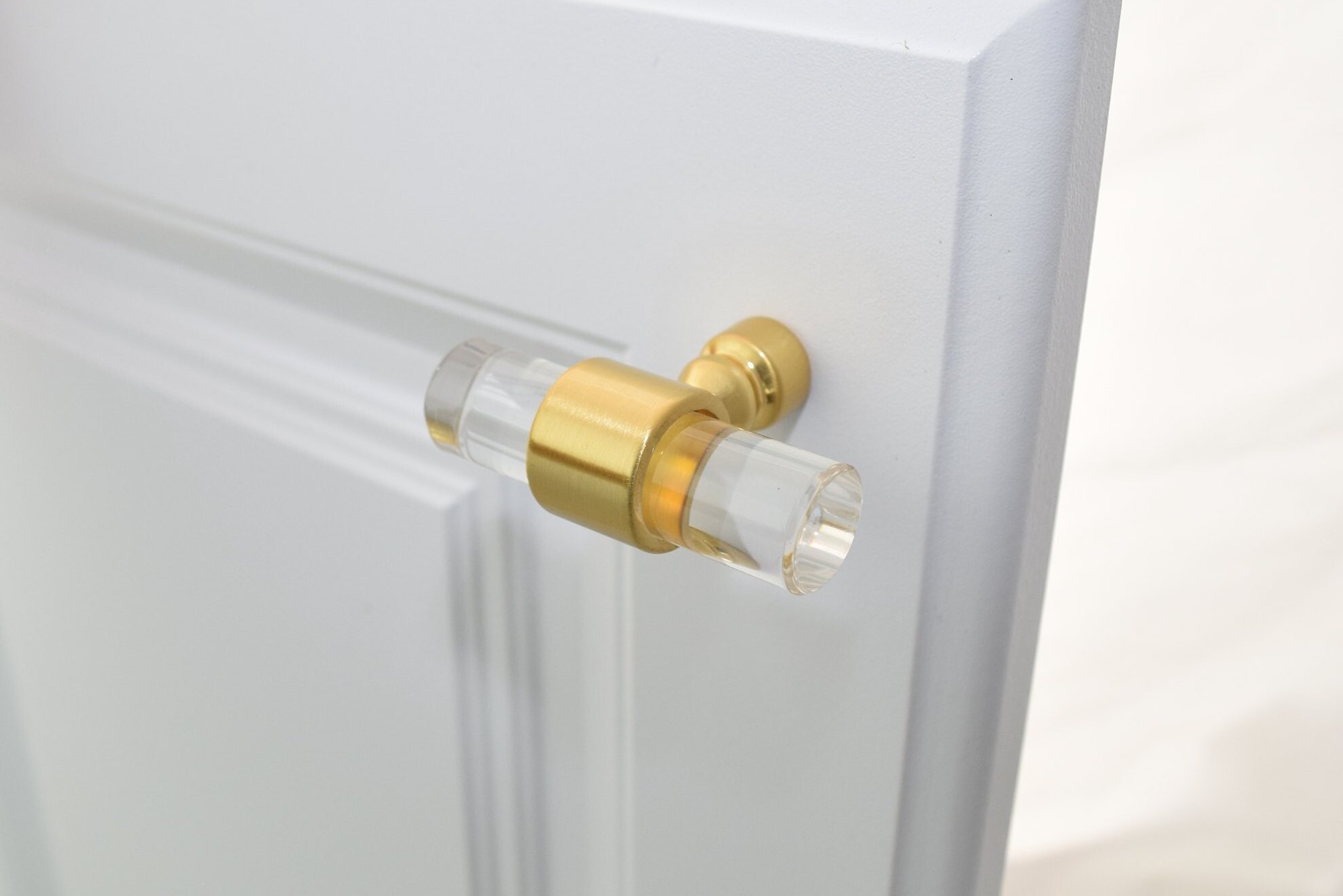 Lucite and Brushed Gold Drawer Pull Adjustable Drawer Knob Etsy