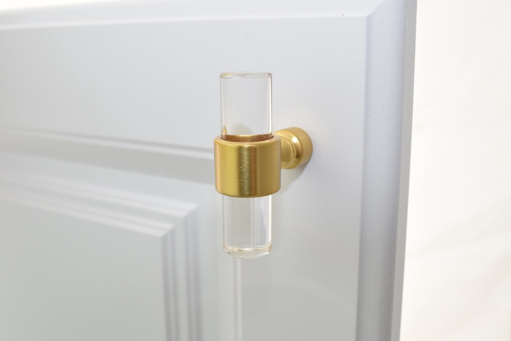 Lucite and Brushed Gold Drawer Pull Adjustable Drawer Knob Etsy