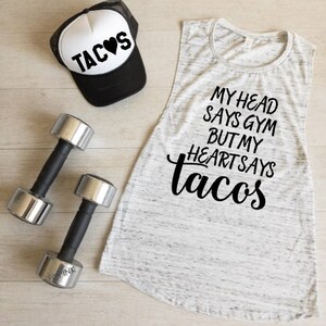 Funny Gym Tank, Gym and Tacos Workout Tanks, Funny Workout Tank Tops, Fitness Apparel, Funny Muscle Shirt, Gym Humor, Taco Shirts image 8