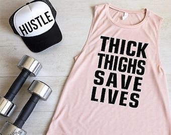 Thick Thighs Save Lives Workout Tank Top, Workout Clothes, Crossfit Tank Tops, Workout Tank Tops, Gym Tank Top, Fit Pink