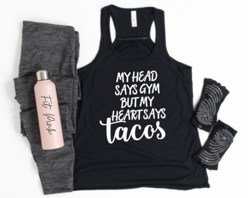 Funny Gym Tank, Gym and Tacos Workout Tanks, Funny Workout Tank Tops, Fitness Apparel, Funny Muscle Shirt, Gym Humor, Taco Shirts image 3