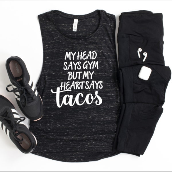 Funny Gym Tank, Gym and Tacos Workout Tanks, Funny Workout Tank Tops, Fitness Apparel, Funny  Muscle Shirt, Gym Humor, Taco Shirts