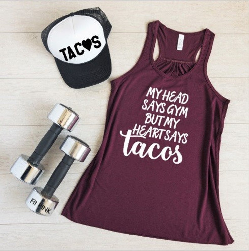 Funny Gym Tank, Gym and Tacos Workout Tanks, Funny Workout Tank Tops, Fitness Apparel, Funny Muscle Shirt, Gym Humor, Taco Shirts image 4