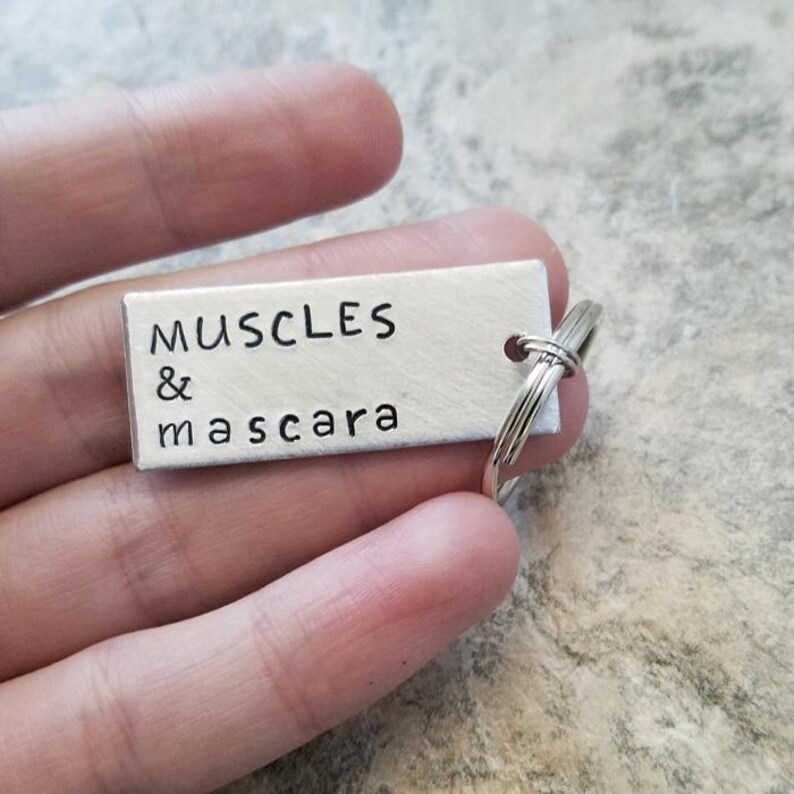 Muscles and Mascara Keychain Key Chain for Girls Who Lift Etsy