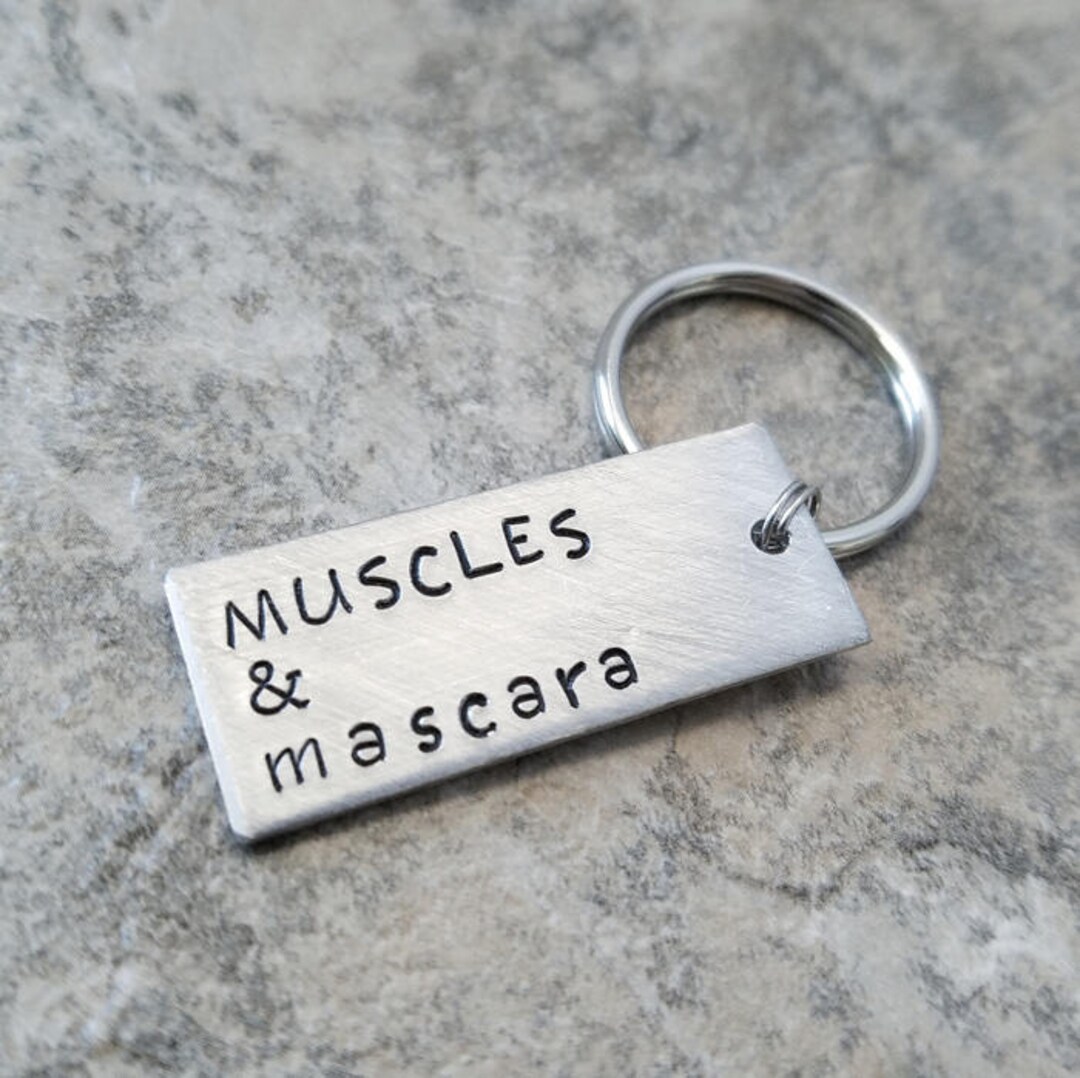 Muscles and Mascara Keychain Key Chain for Girls Who Lift Etsy