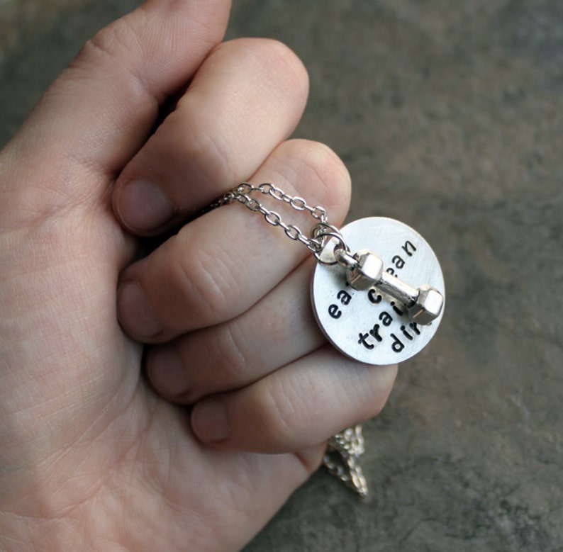 Eat Clean Train Dirty Necklace Jewelry for Bikini Etsy