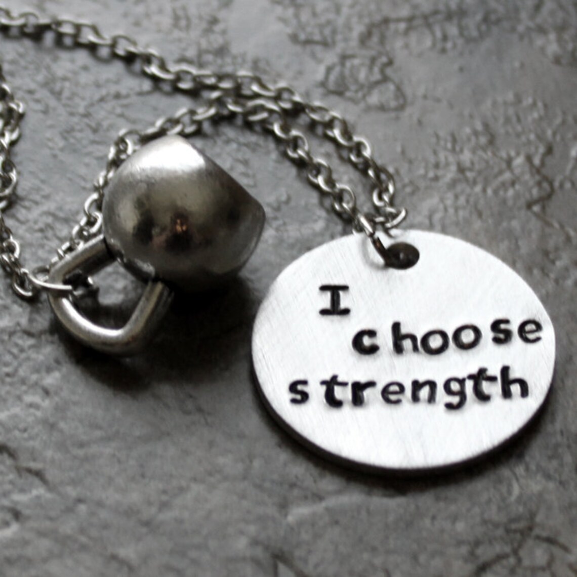 I Choose Strength Kettlebell Jewelry Kettlebell Necklace Girls Etsy