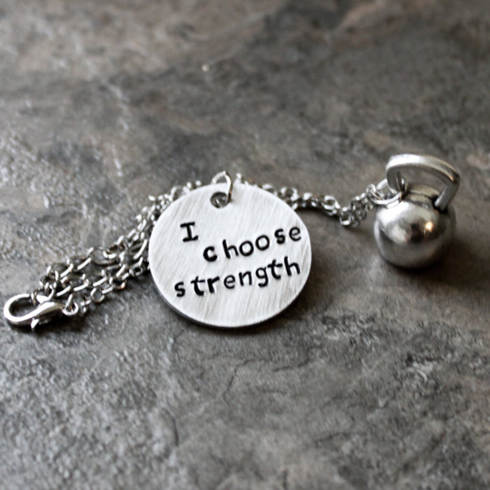 I Choose Strength Kettlebell Jewelry Kettlebell Necklace Girls Etsy