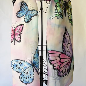 Hand painted silk scarf Lovely butterflies image 6