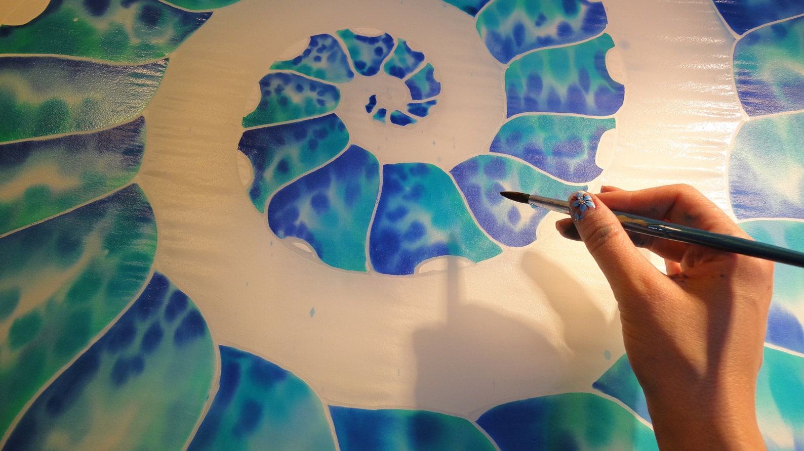 Silk Scarf in Painted Sea Monsters main image 1