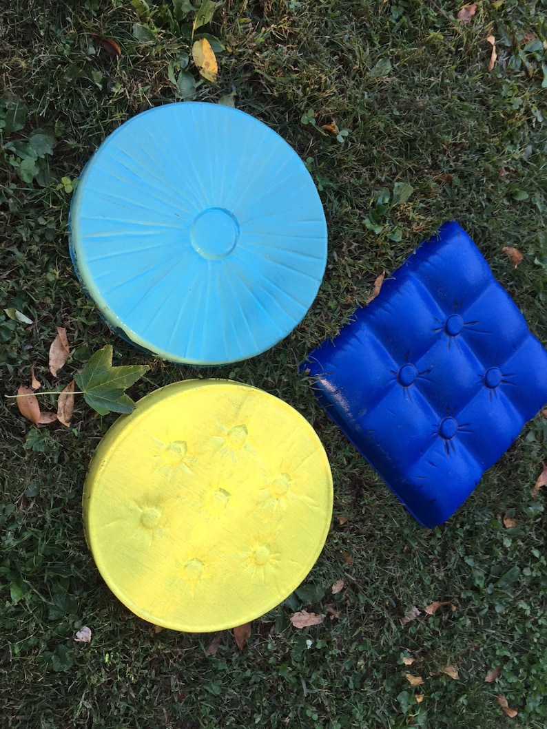 Single Button Pillow stepping stone mold Make your own pathway Etsy