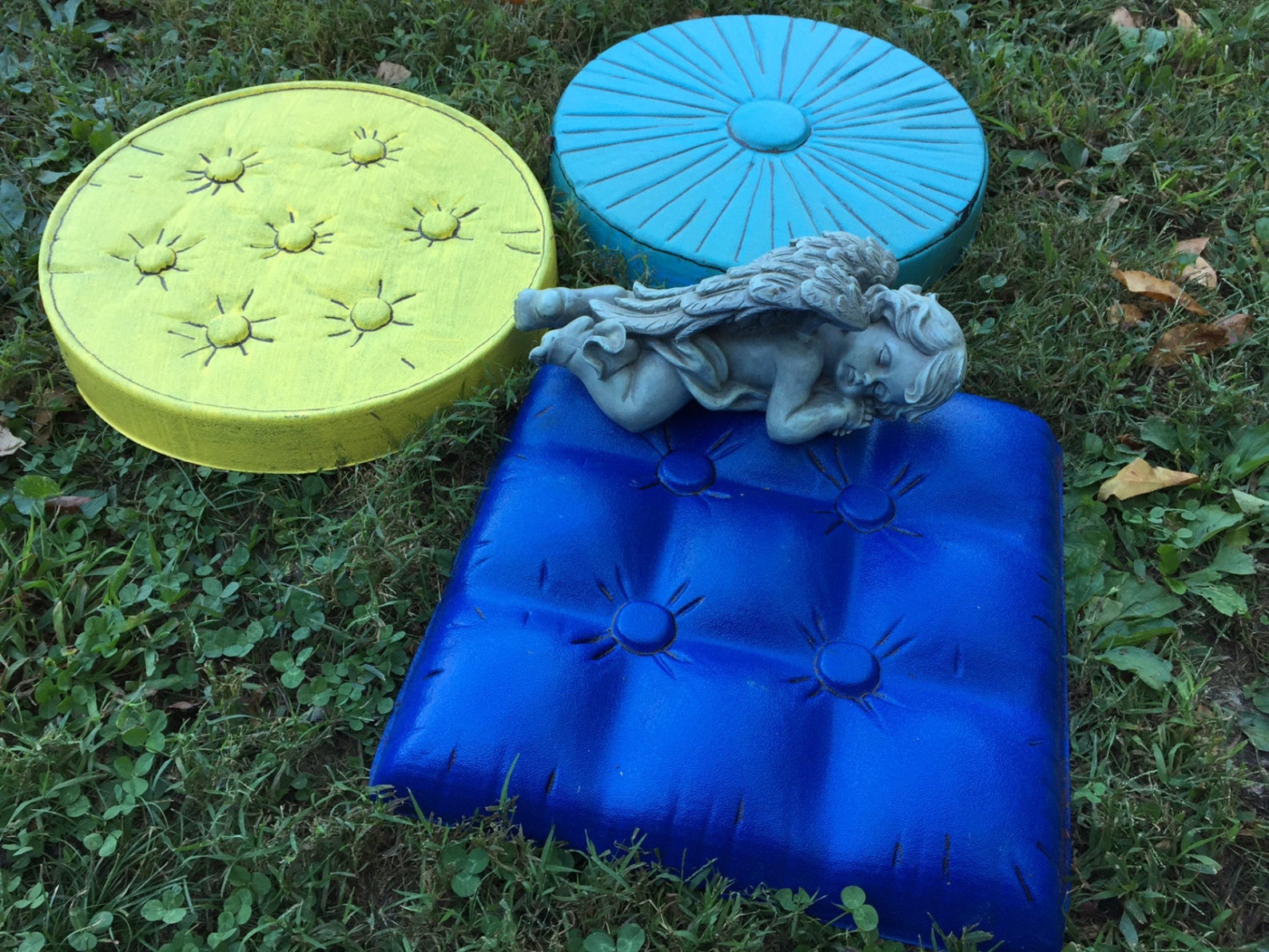 Single Button Pillow stepping stone mold Make your own pathway Etsy