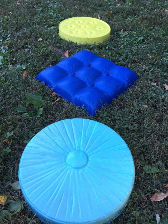 Single Button Pillow stepping stone mold Make your own pathway Etsy