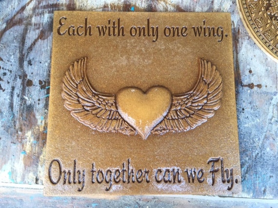 Concrete Mold Heart On Wings Love Stepping Stone Mold Only One Wing