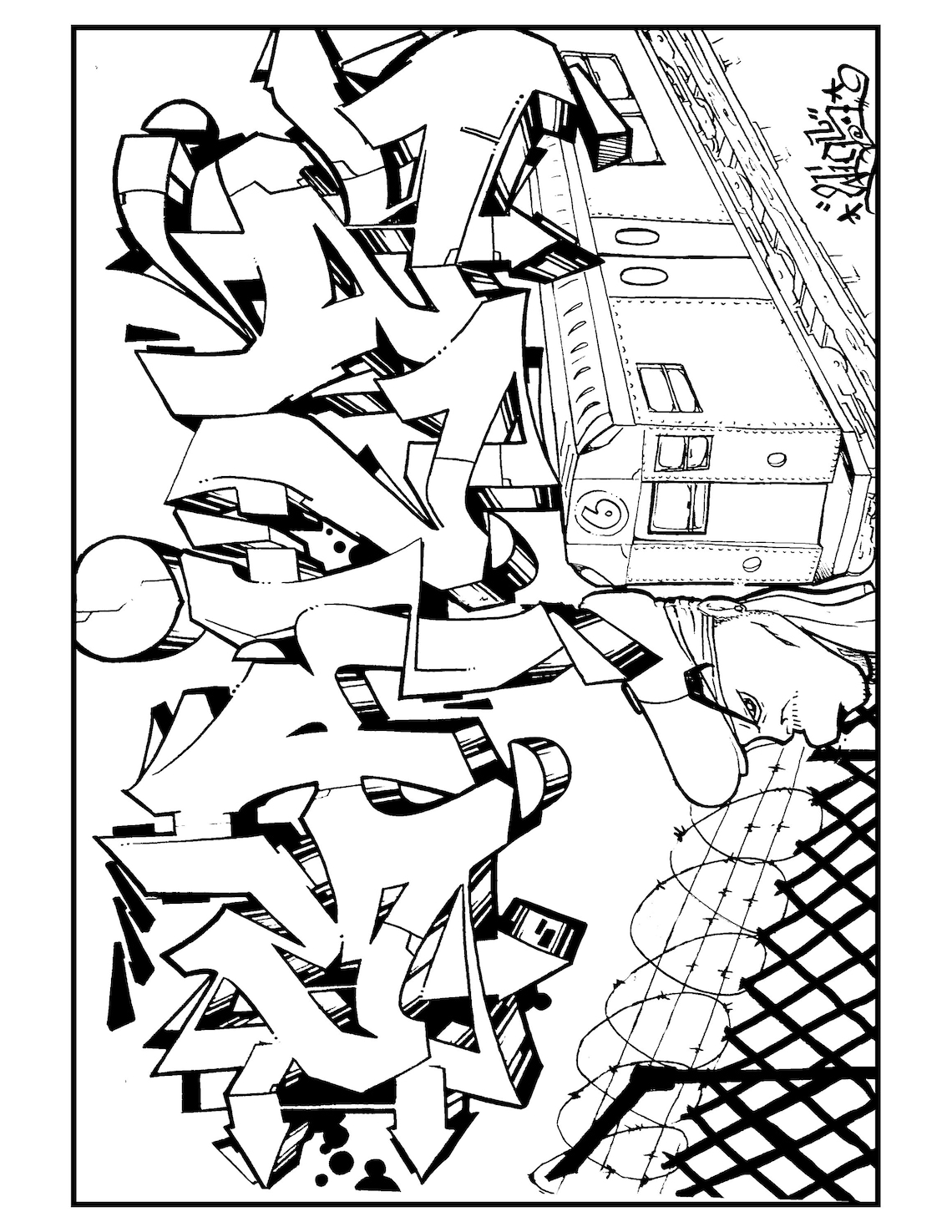 Hip Hop Coloring Pages graffiti Art Old School - Etsy