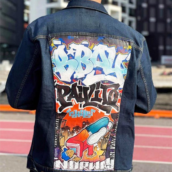 graffiti denim jacket