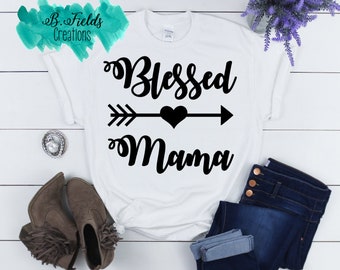 Blessed Mama shirt/ Personalized Mom Shirt/ Gift for Mom/ Mothers Day Gift/ Mothers Day Shirt/ Gift for her/ Southern Mama Shirt