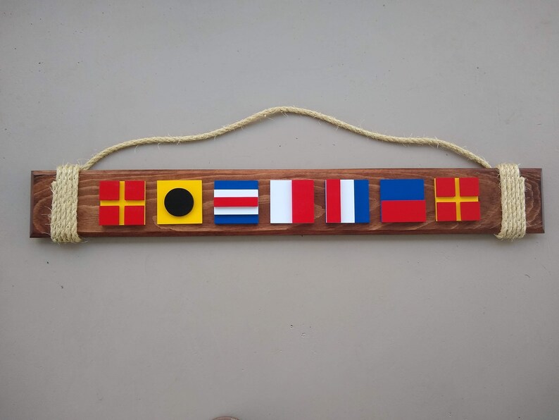 Nautical Sign Flag Wood Sign Nautical Letters Nautical Etsy