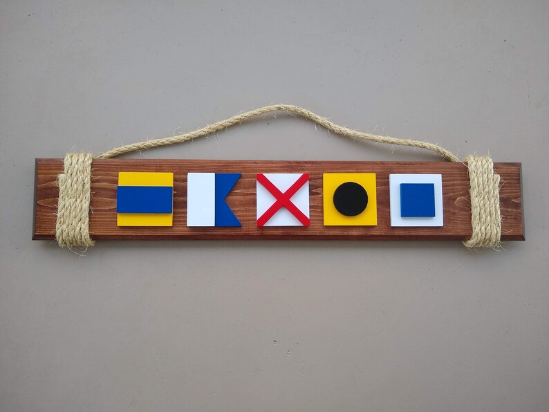 Nautical Sign Flag Wood Sign Nautical Letters Nautical Etsy