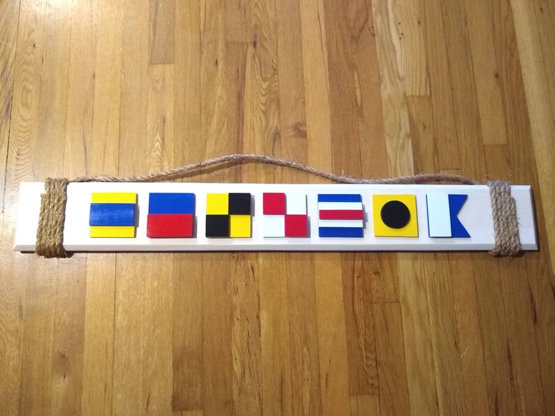 Nautical Sign Flag Wood Sign Nautical Letters Nautical Etsy