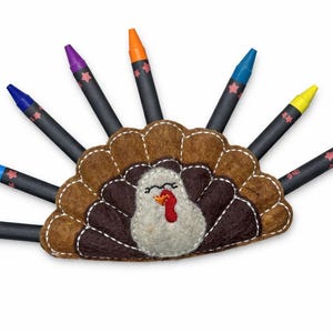 Pavo de fieltro para colorear para tu mesa de Acción de Gracias imagen 2