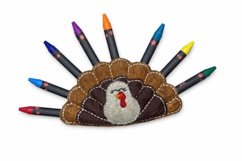 Pavo de fieltro para colorear para tu mesa de Acción de Gracias imagen 2