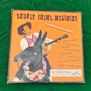 Vintage Rudolf Friml Melodies 7&quot; records on blue vinyl as a box set - musicals