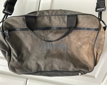 Vintage Stussy Black Shoulder Messenger Bag Tote - Etsy Canada