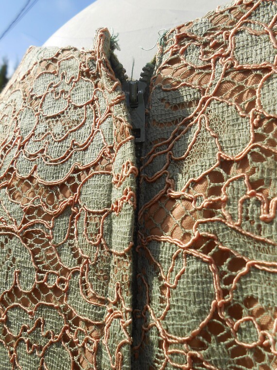 Vintage 1950s Henry Lee Size 12 Green Lace over C… - image 8