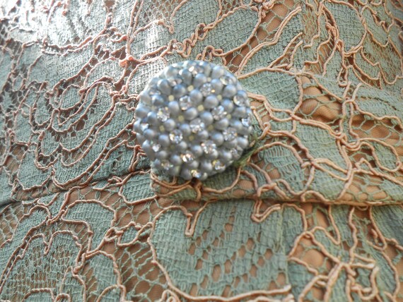 Vintage 1950s Henry Lee Size 12 Green Lace over C… - image 7