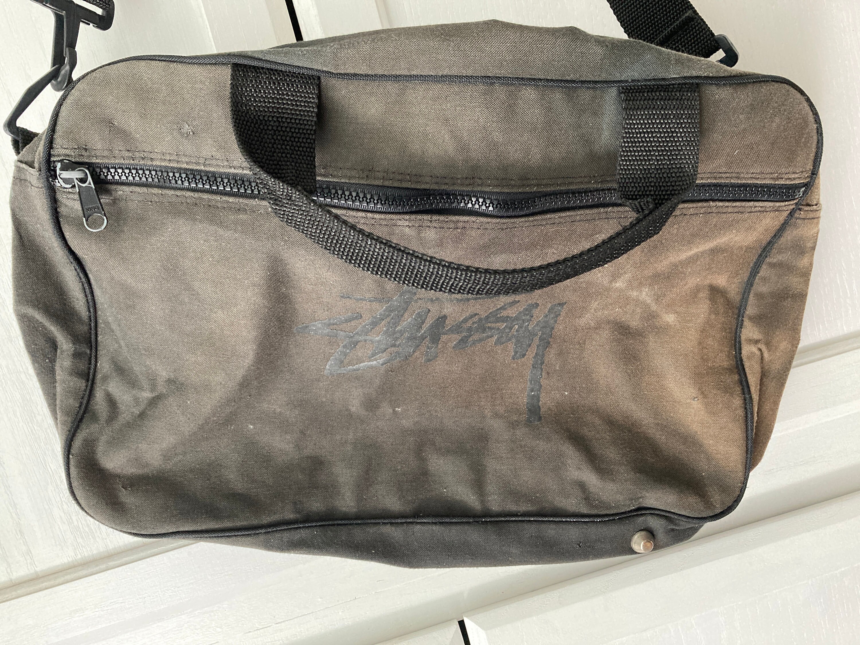 Vintage Stussy Black Shoulder Messenger Bag Tote - Etsy
