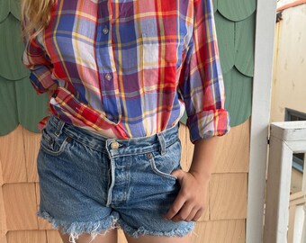Vintage Levi Guzik Rozporek Dżinsowe Szorty Jeansowe Szorty