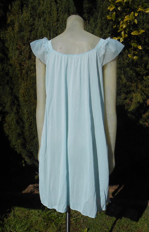 Vintage 1950s Light Blue Ladies Double Chiffon Fl… - image 4