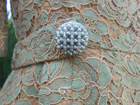 Vintage 1950s Henry Lee Size 12 Green Lace over C… - image 10