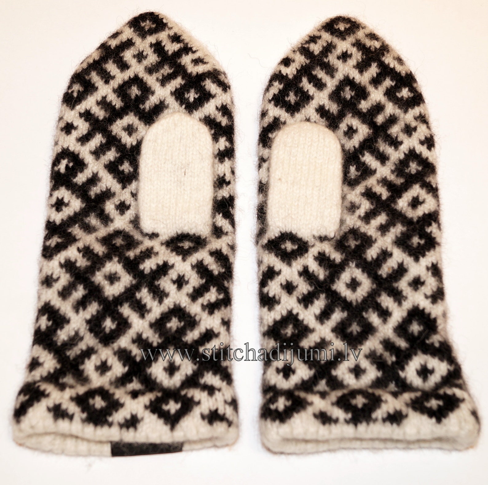 Handmade knitted mittens with traditional signs Etsy