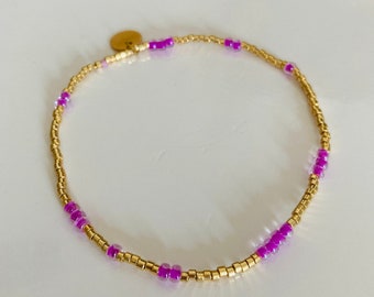 Japanese beads bracelet (Pink, Violet)