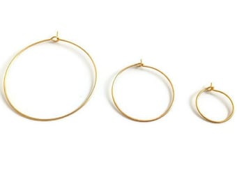 Thin Golden Hoops  Earrings sold in pairs. HANDMADE IN FRANCE