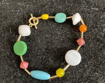 Multicolored Necklace with Czech and precious beads