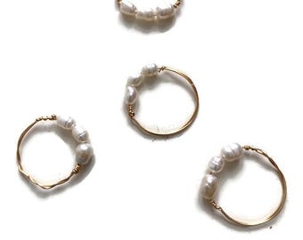 Anillo de perlas de agua dulce