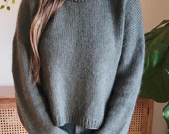 Clover Jumper Knitting Pattern: Top Down, Drop Shoulder (PDF Pattern)