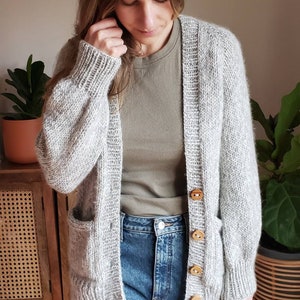 KNITTING PATTERN Crowsnest Cardi // Chunky Knit Cardigan // Knit Sweater Pattern // Bulky Cardigan // Knit Cardigan Pattern