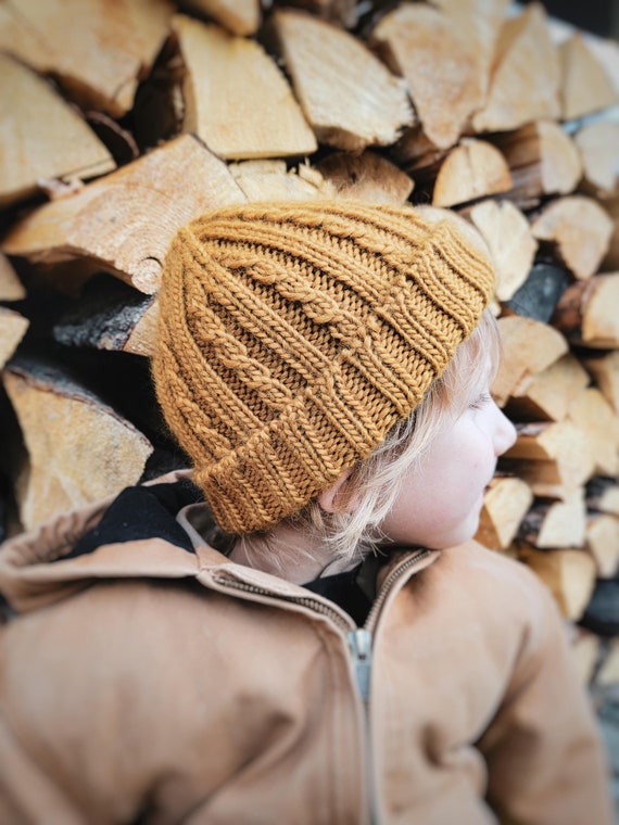 KNITTING PATTERN // Woods Hat // Ribbed Hat // Knit Hat Pattern - Main Image